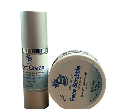 Double Duty Face Scrub and Cream Set for Milk Spots, Whiteheads, - Product Imagery