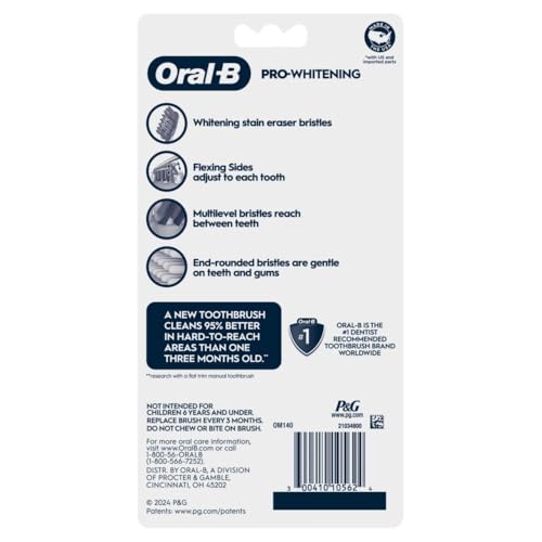 Oral-B 3D White Deep Stain Remover toothbrushes, 6 Count - Product Imagery