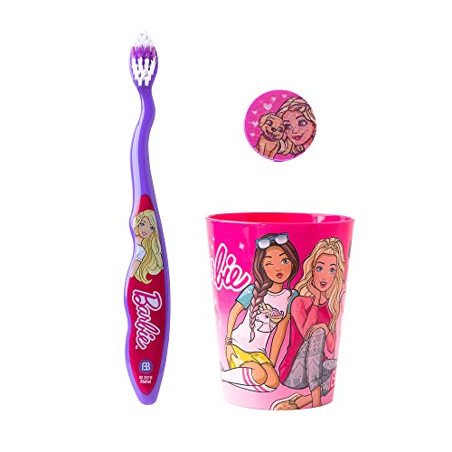 Licensed Branded B4RBIE 3 Pieces Toothbrush Set for Girls - Product Imagery