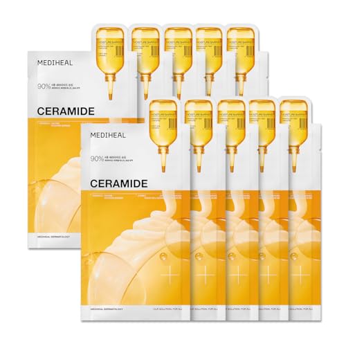 MEDIHEAL Collagen Essential Face Sheet Mask, Skin Firming (10ea) – Paraben Free, Firming