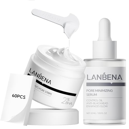 LANBENA Blackhead Remover Nose Pore Strips Kit Mask 30g+Pore Serum 30ml – 1 Fl Oz (Pack of 1)