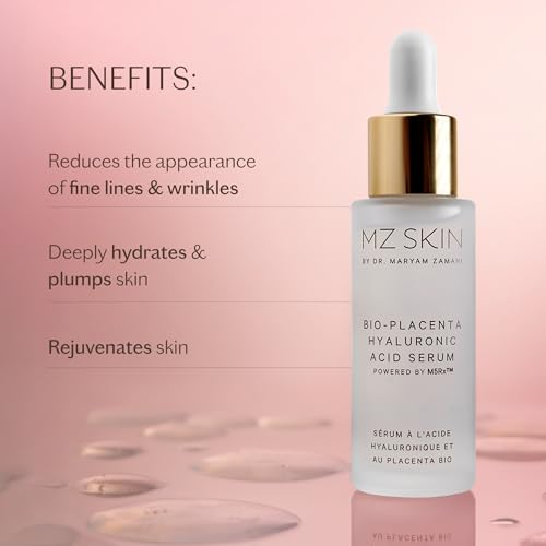 MZ SKIN Bio-Placenta Hyaluronic Acid Serum | Plumping Face Serum - Product Imagery