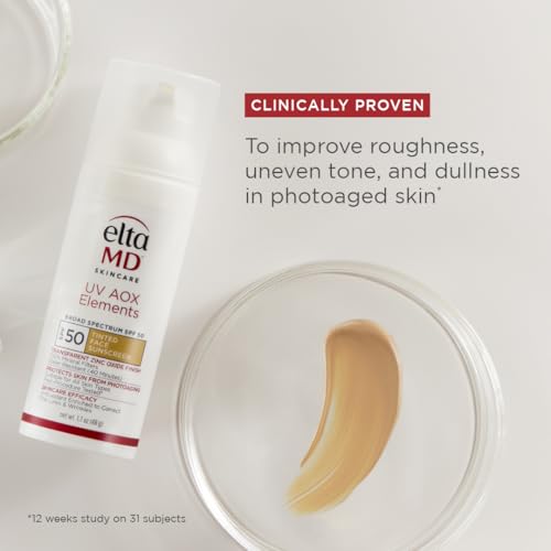 UV AOX Elements Tinted Mineral Face Sunscreen Lotion, Tinted - Product Imagery