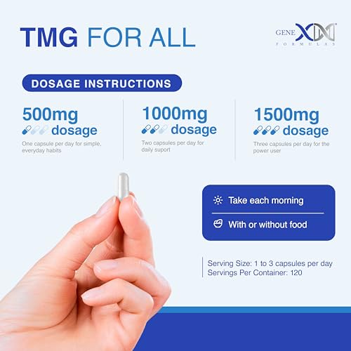 Genex Formulas TMG 1000mg Dose Trimethylglycine Supplement 120 - Product Imagery