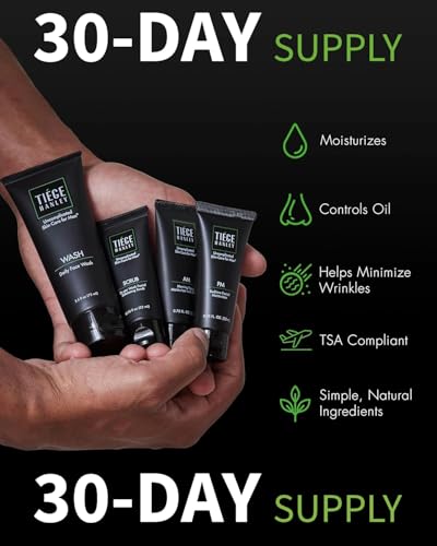 Tiege Hanley Essential Men's Skin Care Set, 30-Day, 4 Piece Kit - Product Imagery