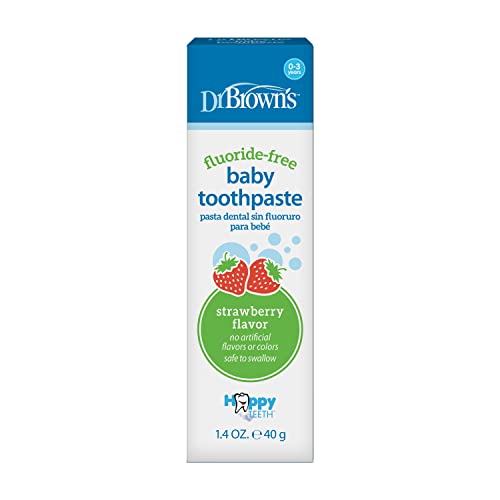 Dr. Brown's Fluoride-Free Baby Toothpaste, Strawberry, 1-Pack - Product Imagery