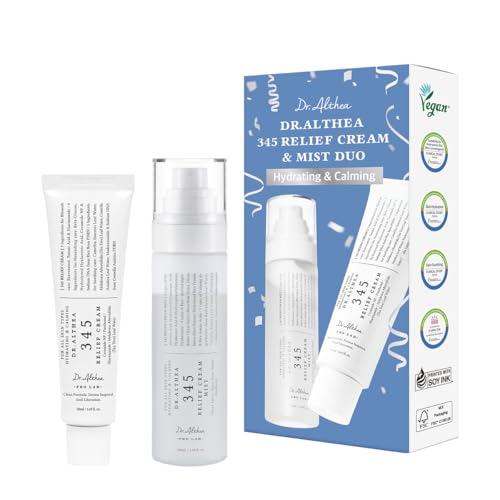 345 Relief Cream & Mist Duo, Korean Vegan Skin Care Set - Product Imagery