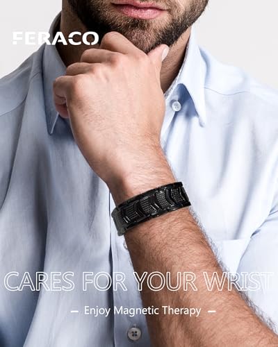 Feraco Copper Bracelet for Men Magnetic Therapy Bracelet Jewelry - Product Imagery