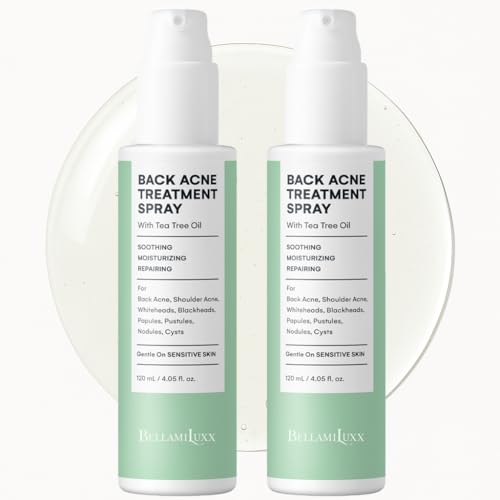 BellamiLuxx Back and Body Acne Treatment Spray: 2% Salicylic Acid & Tea Tree Oil Bacne Spray for Clear, Soothe & Moistur