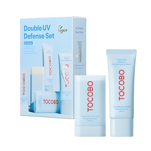 TOCOBO Dual UV Set, Cotton Airy Sun Stick and Bio Watery Sun Cream SPF 50 – Unscented