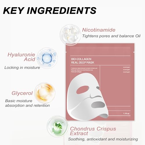 8pcs Collagen Face Mask, Hydrogel Overnight Face Mask for - Product Imagery