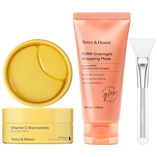 TEREZ & HONOR Under Eye Patches & PDRN Night Wrapping Peel Off Facial Mask Duo Kit