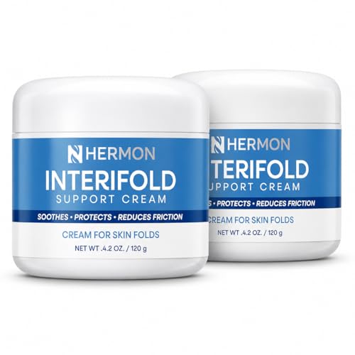 Hermon Intertrigo Cream for Skin Folds: Skin Care & Chafing Support with Zinc Oxide, Intertrigo Relief Cream for Under B