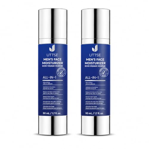 Uttse 6-in-1 Mens Face Moisturizer: Face Cream for Men - Reduce the Look of Eye Bags, Dark Circles, and Puffiness - Skin