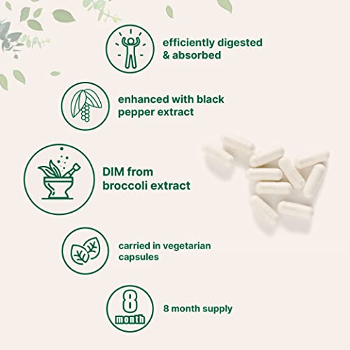 DIM Active Supplement, DIM 300mg, 240 Veggie Capsules (8-Month - Product Imagery