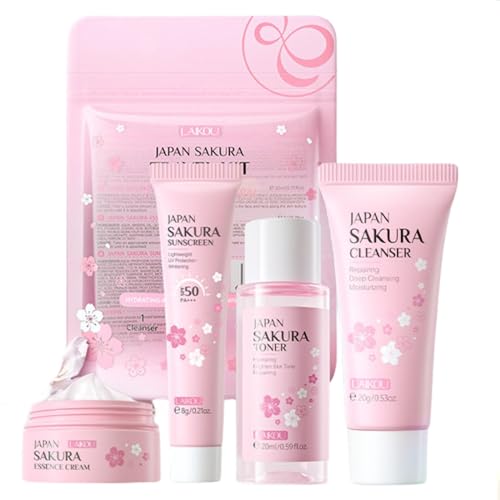 Sakura Travel Skincare Set for Teenage Girls - Face Routine Set - Product Imagery