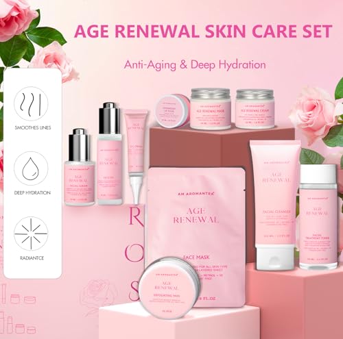 Mother's Day Gifts for Mom Skin Care Routine Kit for Women, Rose - Product Imagery