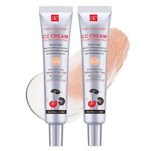 Fovcos Color Correcting CC Cream with SPF 25, Coverage Lightweight Foundation, Hydrating Serum, Even Skin Tone Makeup an