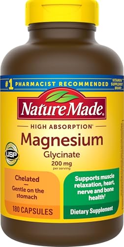 Nature Made Magnesium Glycinate 200 mg per Serving, 180 Capsules - Product Imagery
