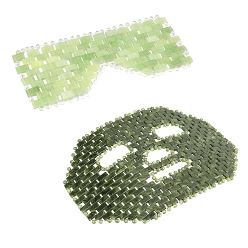 LazyGa Jade Eye Mask & Jade Eye Mask, Facial Cooling Mask with 100% Real Jade for Hot & Cold Therapy to Reduce Wrinkles,