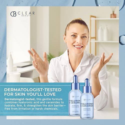 Clear Beauty Ceramide & Hyaluronic Acid Serum for Face - - Product Imagery