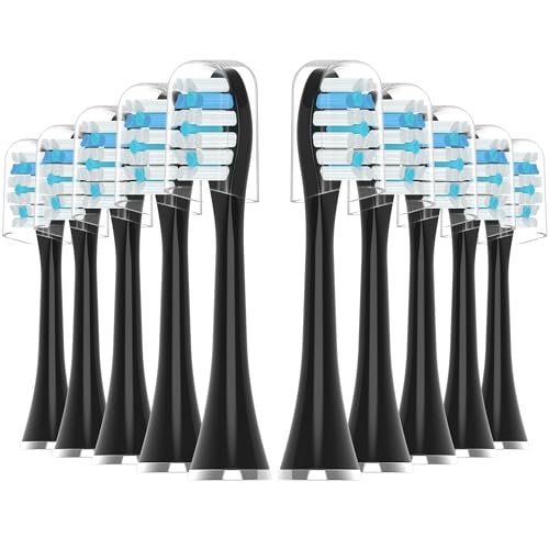 Replacement Toothbrush Heads 10 Pack Compatible with AquaSonic - Product Imagery