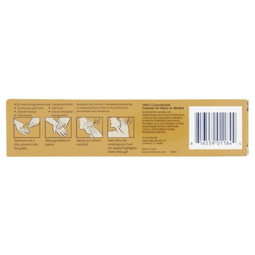 Alberto VO5 Conditioning Hairdressing - Normal to Dry Hair - Hair Conditioner Smooths Frizz and Enhances Color Vibrancy - 1.5 oz - Pack of 4