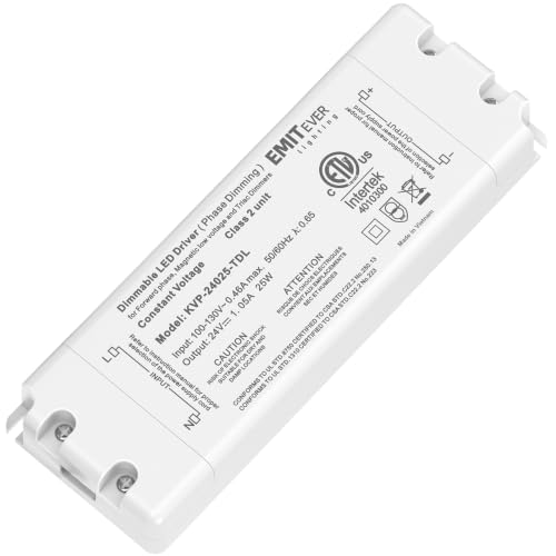 EMITEVER 25W 24V Triac Dimmable LED Driver, AC 120V to DC Power Supply