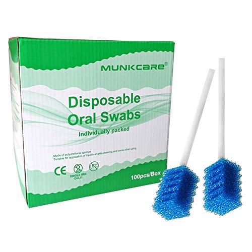 Oral Care Swabs Disposable- Blue 100 Counts - Product Imagery