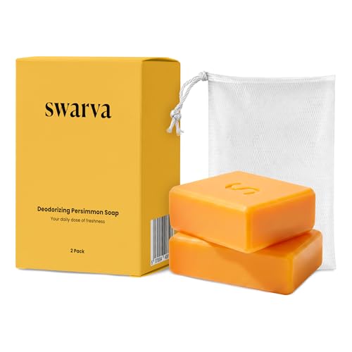 Swarva Japanese Persimmon Soap for Old People Smell & nonenal Odor, 2 Pack – Persimmon