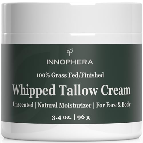 Innophera Whipped Beef Tallow Cream for Skin Care ‒ Grass Fed & Grass Finished ‒ 100% Natural Moisturizer for Sensitive 