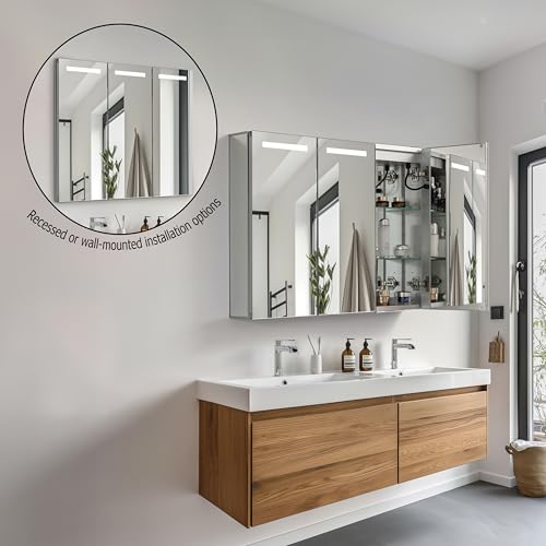 Basicwise 3-Door Versatile Bathroom Medicine Cabinet with - Product Imagery