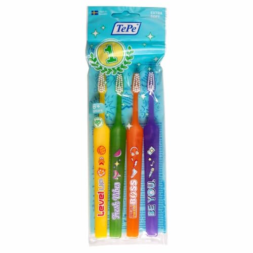 TePe Select Compact Toothbrush, Kids Extra Soft, Mixed Pack, - Product Imagery