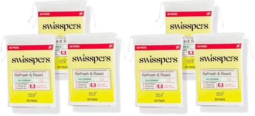 Swisspers Refresh and Reset Facial Cleansing Cotton Pads-100% - Product Imagery