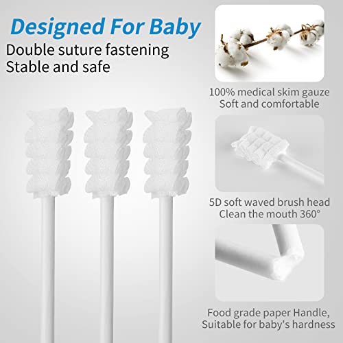 60Pcs Baby Tongue Cleaner Baby Toothbrush Disposable Oral Cleaner - Product Imagery