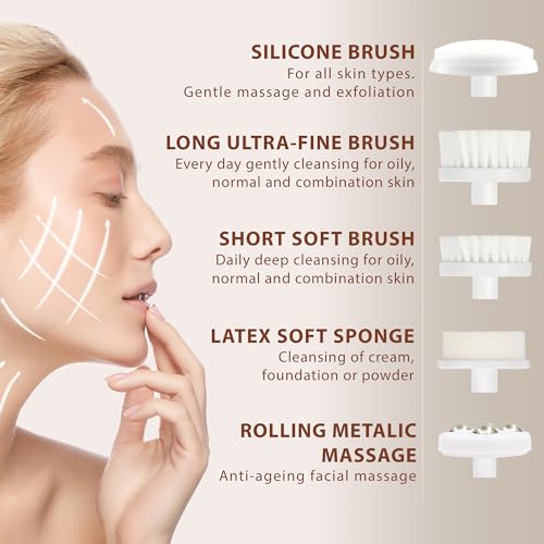 Face Scrubber | Facial Cleansing Brush Exfoliator Skin Care - Product Imagery