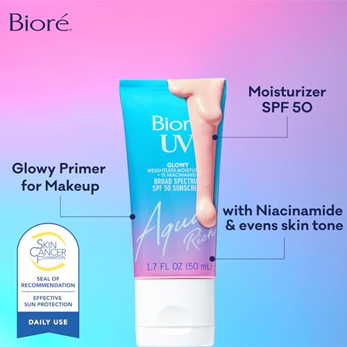 Biore UV Aqua Rich Glow Enhancing Moisturizer SPF 50, 1.7 fl oz - Product Imagery