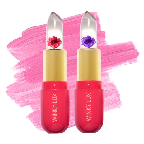 Winky Lux Flower Balm Duo - pH Color Changing Lipstick & Tinted Balm Duo – Pink,Purple