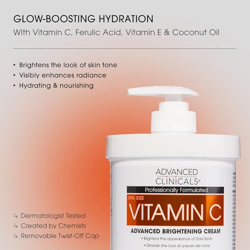Advanced Clinicals Vitamin C Cream Visibly Brightening Body - Product Imagery