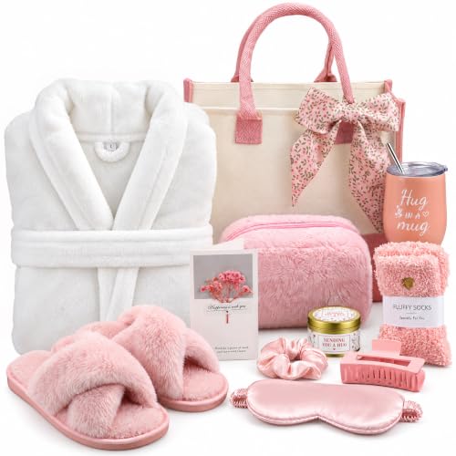 Patelai 12Pcs Self Care Spa Gift for Women Get Well Soon Basket, Pink
