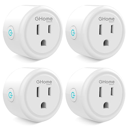 GHome Smart Plug Mini, WiFi Smart Outlet Plug Works with Alexa and Google Home, Timer Outlet with APP Control, 2.4GHz Ne