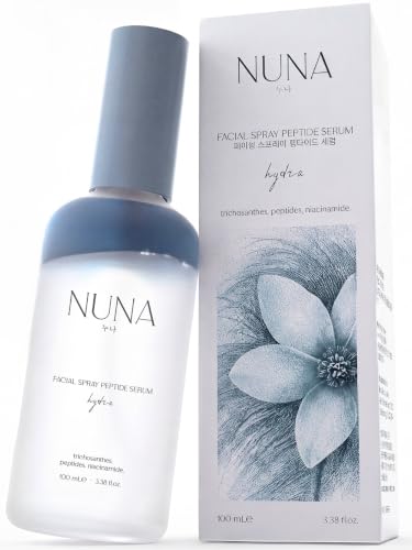 NUNA Ultra Hydrating Face Serum Spray with Peptides, Niacinamide, Hyaluronic Acid & Botanical Extracts – Korean Lightwei