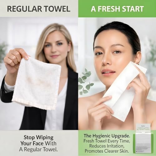 ForPro Pure & Simple XL Facial Towels, 50ct, 10"x11.5", Vegan, - Product Imagery