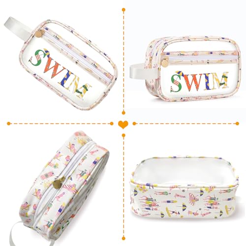 COSHAYSOO Clear SWIM Bag Swimming Pool Accessories Cute Swimmer - Product Imagery