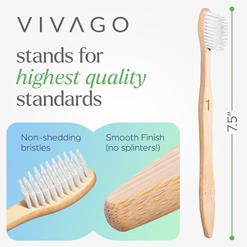 VIVAGO Extra Soft Toothbrushes for Adults - Ultra Soft Bristle - Product Imagery