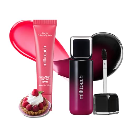 MILKTOUCH [Summer-proof Lip Combo] Black Peel Off Lip Tattoo #02 Black Plum + Collagen Lip Balm #Berry Tart – Black Plum