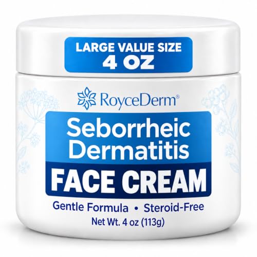 Roycederm Seborrheic Dermatitis Face Cream – Steroid-Free Moisturizer for Redness, Flaking & Sensitive Skin – Face, Scal