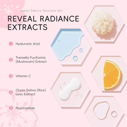 Sakura Travel Skincare Sets, 60pcs Mini Travel Skin Care kit - Product Imagery