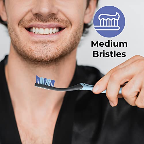 Reach Essentials Medium Toothbrushes with Toothbrush Caps, 6 - Product Imagery
