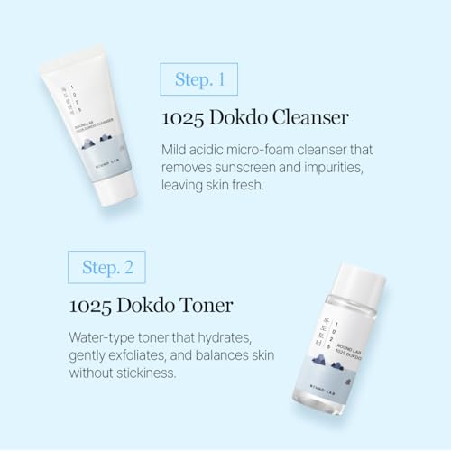 ROUND LAB 1025 Dokdo Hydrating Mini Kit 4-Step Skincare Set - Product Imagery